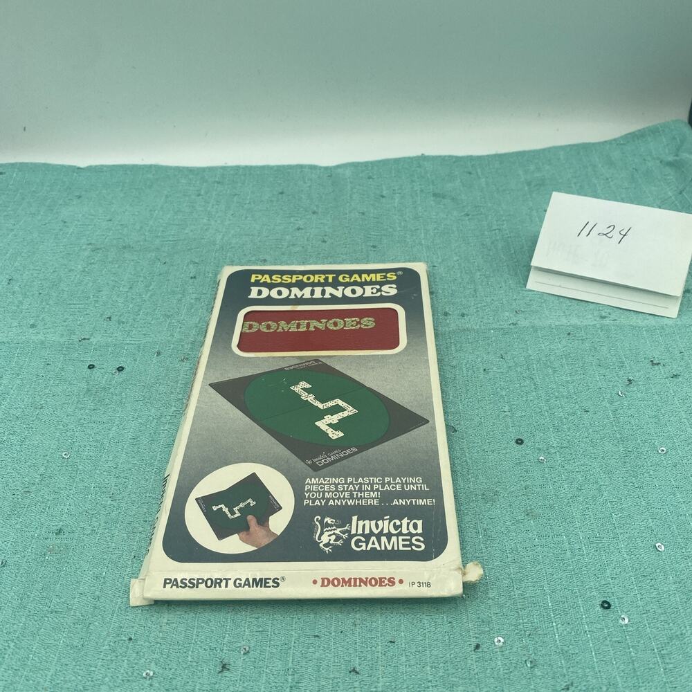 NEW Vintage 1979 DOMINOES Invicta Games Travel Pocket Passport Game